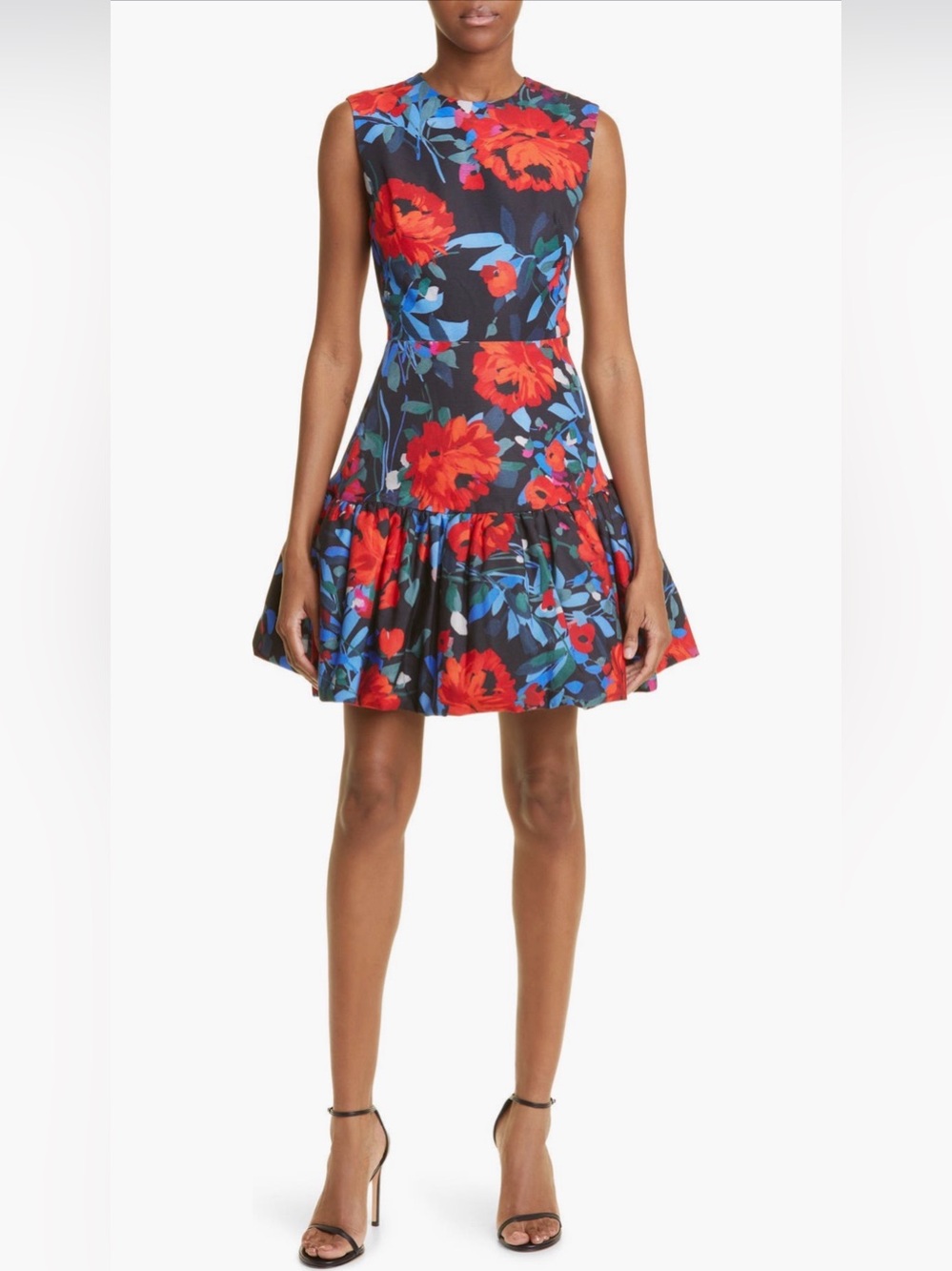 Lela Rose Floral Bubble Hem Dress